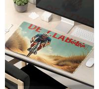 Divertida alfombrilla de ratón con diseño de jinete que acelera en el camino del desierto, alfombrilla de ratón para juegos