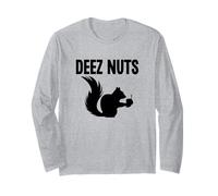 Divertida Ardilla de Deez Nuts Que sostiene una Nuez, un Lindo Animal Manga Larga
