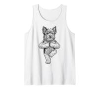Divertida Asana Biewer Terrier para Perros con Forma de árbol para Hacer Yoga con Forma de Cachorro Camiseta sin Mangas