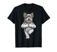 Divertida Asana Biewer Terrier para Perros con Forma de árbol para Hacer Yoga con Forma de Cachorro Camiseta