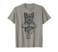 Divertida Asana Biewer Terrier para Perros con Forma de árbol para Hacer Yoga con Forma de Cachorro Camiseta