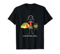 Divertida Autocaravana para Mujer, Acampada Camiseta gráfica económica, Hombre, Negro, L