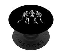 Divertida Banda de Esqueleto Cantando con micrófonos Música Espeluznante PopSockets PopGrip Adhesivo