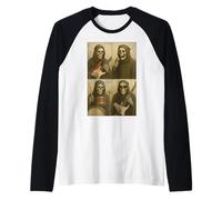 Divertida banda de rock Grim Reaper, cabina de fotos, selfie, Halloween Camiseta Manga Raglan