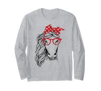 Divertida Bandana de Caballo con Diadema a Cuadros y Gafas Manga Larga
