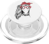 Divertida Bandana de Caballo con Diadema a Cuadros y Gafas PopSockets PopGrip para MagSafe