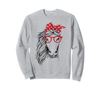 Divertida Bandana de Caballo con Diadema a Cuadros y Gafas Sudadera