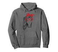 Divertida Bandana de Caballo con Diadema a Cuadros y Gafas Sudadera con Capucha