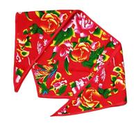 Divertida bandana floral para fiesta de Año Nuevo, para espectáculos de escenario, bufanda de pelo del noreste, turbantes florales para mujer, Peón rojo de algodón puro, Talla única