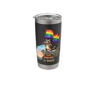 Divertida bandera arcoíris de mapache LGBTQ de We Pride At Dawn Vaso térmico de acero inoxidable de doble pared