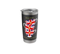 Divertida bandera británica Keep Calm and Have a Cup of Tea Cuppa té Vaso térmico de acero inoxidable de doble pared