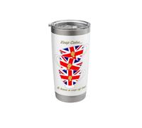 Divertida bandera británica Keep Calm and Have a Cup of Tea Cuppa té Vaso térmico de acero inoxidable de doble pared