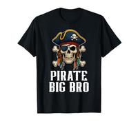 Divertida Bandera de Calavera Pirata Big Bro Jolly Roger Crossbones Camiseta