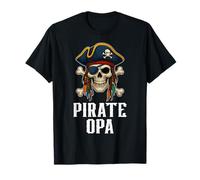 Divertida Bandera de Calavera Pirata Opa Jolly Roger Crossbones Camiseta