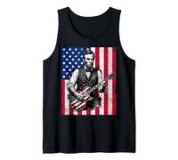 Divertida Bandera de Estados Unidos de Abraham Lincoln Guitar Camiseta sin Mangas