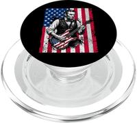 Divertida Bandera de Estados Unidos de Abraham Lincoln Guitar PopSockets PopGrip para MagSafe