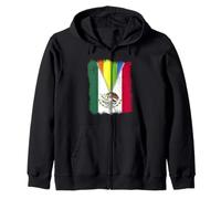Divertida bandera de México LGBT con cremallera orgullo mexicano Sudadera con Capucha