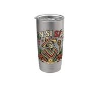 Divertida bandera de México Y Si Sí México Regalos familiares mexicanos Vaso térmico de acero inoxidable de doble pared
