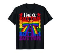 Divertida Bandera del Orgullo Gay Arco Iris LGBTQ Coqueta Arco Iris I'm A Bottom Camiseta