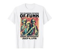 Divertida bandera estadounidense retro del 4 de julio de Founding Fathers of Funk Camiseta