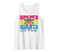 Divertida bandera pansexual Pan Pride LGBTQ Girl Hearts Not Parts Camiseta sin Mangas