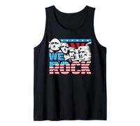 Divertida Bandera patriótica Estadounidense de We Rock Mount Rushmore Camiseta sin Mangas