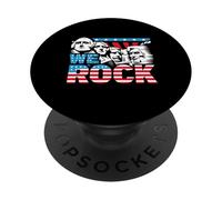 Divertida Bandera patriótica Estadounidense de We Rock Mount Rushmore PopSockets PopGrip Adhesivo