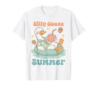 Divertida bebida flotante de pato y coco de verano Silly Goose Camiseta