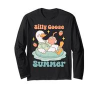 Divertida bebida flotante de pato y coco de verano Silly Goose Manga Larga