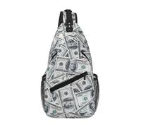 Divertida bolsa bandolera con estampado de dinero para hombre, mochila cruzada para motocicleta, viajes, senderismo