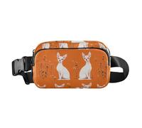 Divertida bolsa cruzada de moda con diseño de gatos Cornish Rex para mujeres, hombres, adolescentes, gran capacidad, bolsa de viaje, Beauty Sphynx Cats Naranja, 1 size