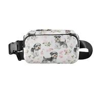 Divertida bolsa cruzada de moda con diseño de gatos Cornish Rex para mujeres, hombres, adolescentes, gran capacidad, bolsa de viaje, Perros Schnauzer miniatura estéticos, color blanco, 1 size