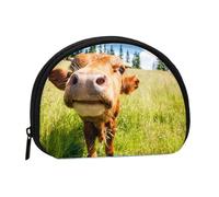 Divertida Bolsa de Almacenamiento de Toallas sanitarias con diseño de Vaca en 3D, pequeña y Bonita, para Maquillaje y Monedero para Mujer.