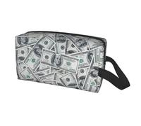 Divertida bolsa de almacenamiento de viaje con impresión de dinero en dólares para hombres y mujeres, organizador de gran capacidad, bolsa de aseo portátil