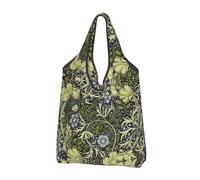 Divertida bolsa de compras con diseño floral Art Nouveau, portátil, para compras de comestibles, 64 x 38 cm, Color 2, Small