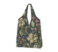 Divertida bolsa de compras con diseño floral Art Nouveau, portátil, para compras de comestibles, 64 x 38 cm, Color 4, Small