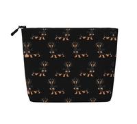 Divertida bolsa de cosméticos para mujer con estampado de pieles de leopardo, bolsa de aseo de una sola capa, adecuada para almacenamiento diario, viajes y viajes de negocios., Perros, Talla única