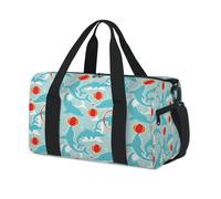 Divertida bolsa de deporte con delfines de semana, bolsa de viaje para la noche, casual, viajes, gimnasio, para niños, niñas, niños, mujeres y hombres