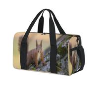 Divertida bolsa de deporte con diseño de ardilla de animales para fin de semana, bolsa de viaje casual, para viajes, gimnasio, para niños, niñas, niños, mujeres y hombres