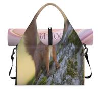 Divertida bolsa de deporte con diseño de ardilla de animales para mujeres y hombres, bolsa de fin de semana con compartimento para zapatos, bolsa de hombro para yoga, gimnasio, viajes, color, L,