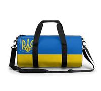 Divertida bolsa de gimnasio grande con la bandera de Ucrania, novedosa, ligera, bolsa de viaje, Estilo:, 17.7in/9in/9in