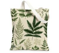 Divertida bolsa de lona de 13 x 15 pulgadas, diseño vintage de hojas botánicas de la naturaleza, reutilizable, para mujer, pintura estética retro, decoración de regalo