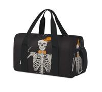 Divertida bolsa de lona deportiva con diseño de calavera y esqueleto, para fin de semana, para la noche, informal, viajes, gimnasio, para niños, niñas, niños, mujeres y hombres