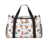 Divertida bolsa de lona grande con estampado musical de perezoso de animales, bolsa de viaje de fin de semana para mujer, bolsa de mano, Negro -, Talla única