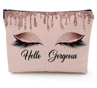Divertida bolsa de maquillaje para mujer, bolsa de cosméticos inspiradora para bolso, bolsa de viaje para artículos de tocador, organizador de accesorios, Hello Gorgeous-02, Divertido