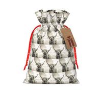 Divertida bolsa de Navidad con estampado de vaca de las Tierras Altas con cordón para todos los adultos para regalar Halloween