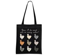 Divertida bolsa de regalo de pollo silkie Silkie Chicken Tote Bag Silkie Chicken Owner Gift Silkie Chicken Lover Gift For Farmer, Bolsa de color negro