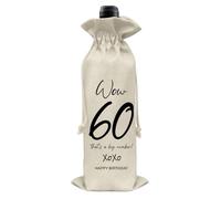 Divertida bolsa de vino de 60 cumpleaños, regalo para ella, él, mejor amigo, esposa, marido, sesenta años, decoración de cumpleaños, bolsa de regalo de vino
