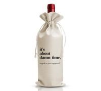 Divertida bolsa de vino de compromiso, boda, matrimonio, regalo para pareja recién casada, novia, ella, él, señora, dama de honor, regalo de luna de miel, It's About Damn Time, boda o despedida de