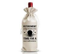Divertida bolsa de vino de jubilación, regalo para papá, mamá, profesor, jefe, ella, él, jubilación solo significa que es hora de una nueva aventura, suministro de decoración de fiesta de jubilación,